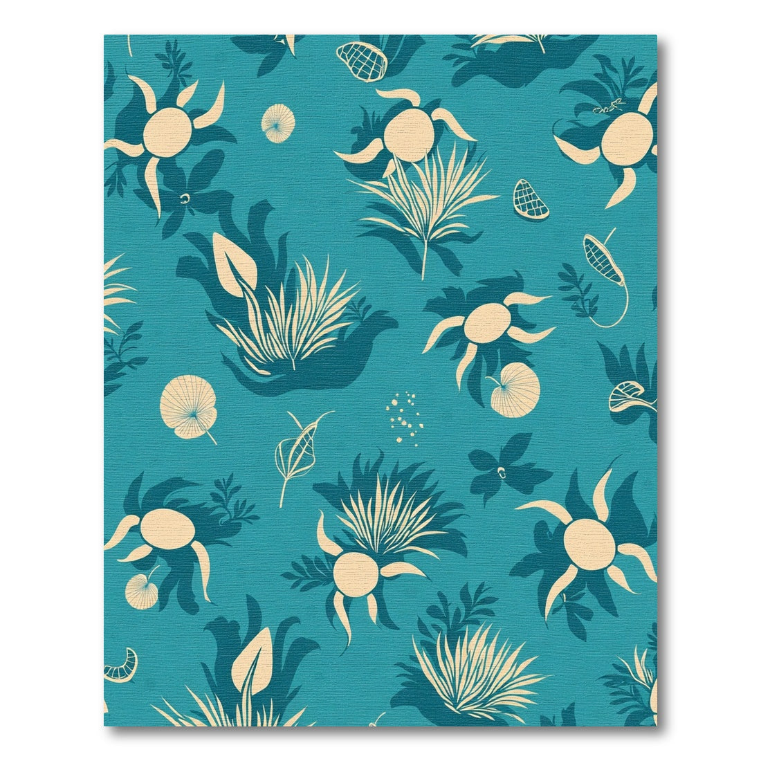 Aqua Foliage Sunburst Meadow Rug
