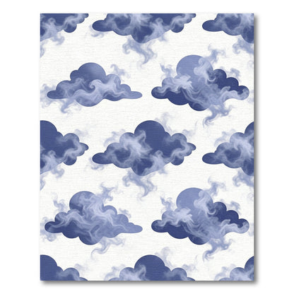 Ethereal Blue Smoky Cloud Sky Rug