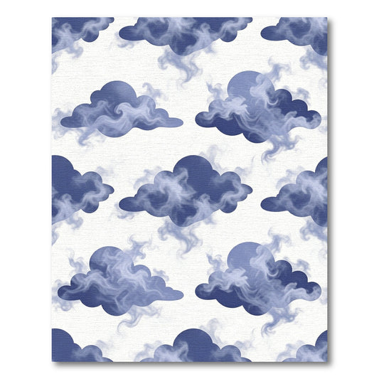 Ethereal Blue Smoky Cloud Sky Rug