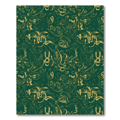 Emerald Gold Flourish Swirl Rug