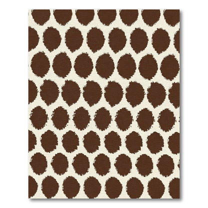 Brown Spotted Cream Abstract Circles Rug