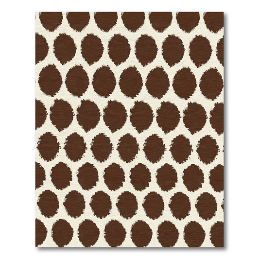 Brown Spotted Cream Abstract Circles Rug