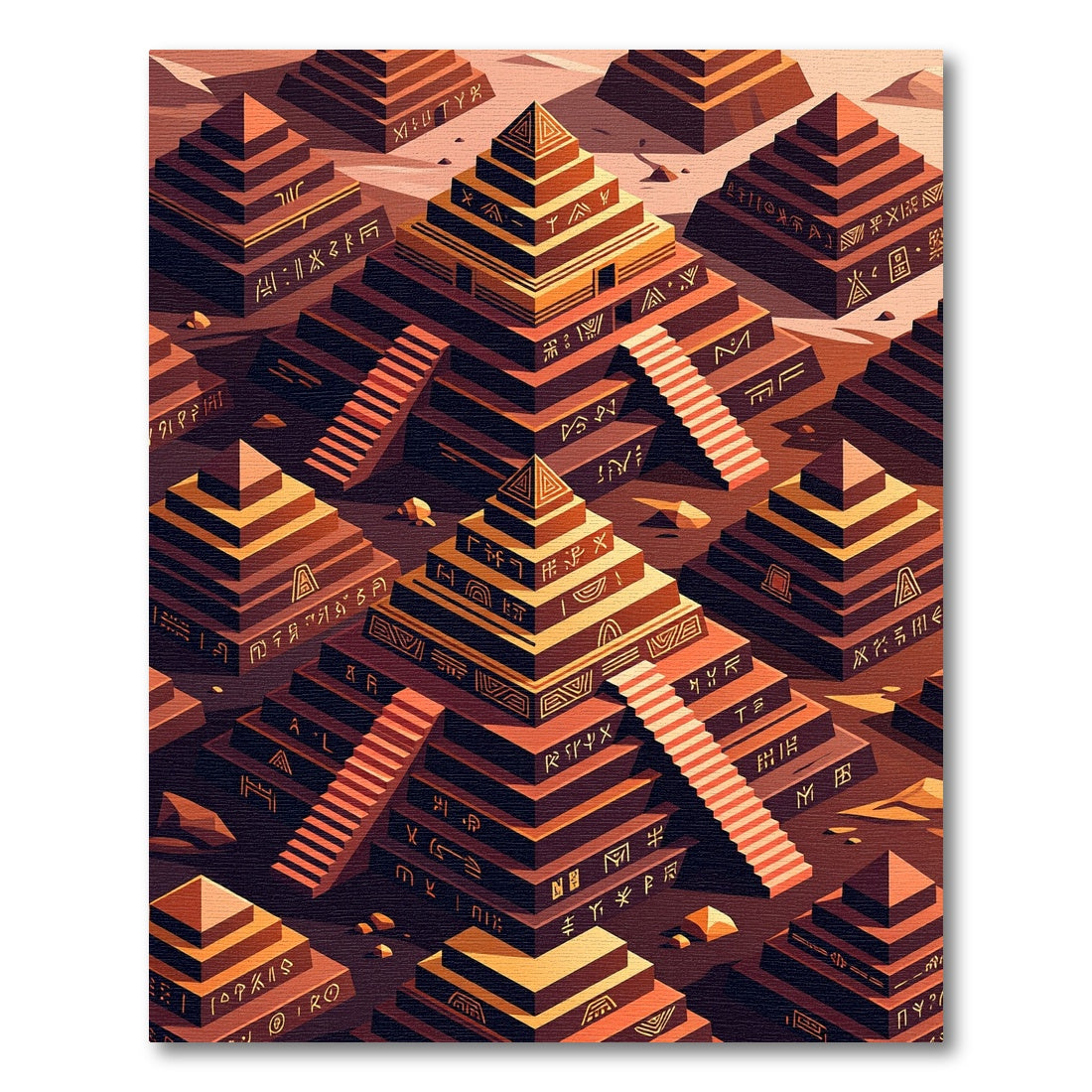 Ancient Egyptian Pyramid Glyphs Rug