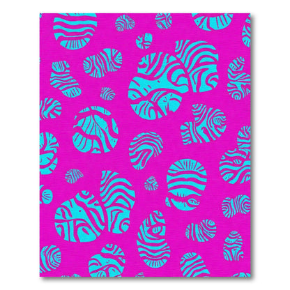 Bright Pink Teal Abstract Blobs Rug