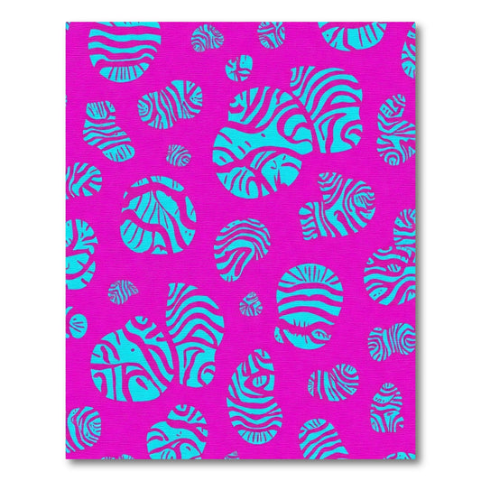 Bright Pink Teal Abstract Blobs Rug