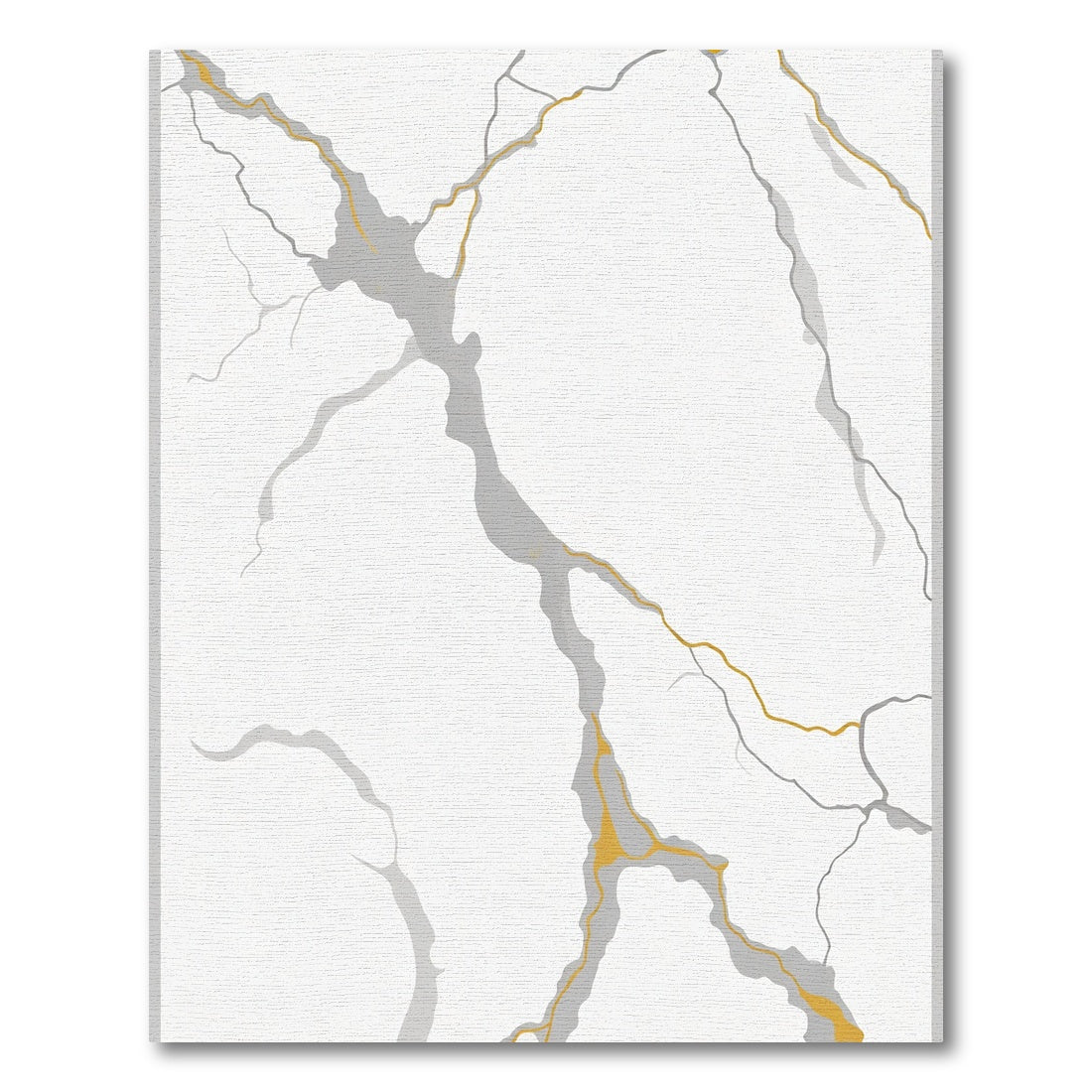 White Gray Gold Veined Marble Rug
