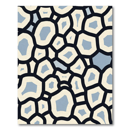 Cobalt Cream Pebble Cluster Rug