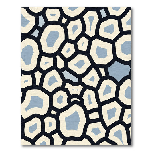 Cobalt Cream Pebble Cluster Rug