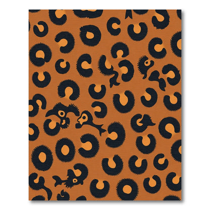 Orange Black Leopard Spots Accent Rug