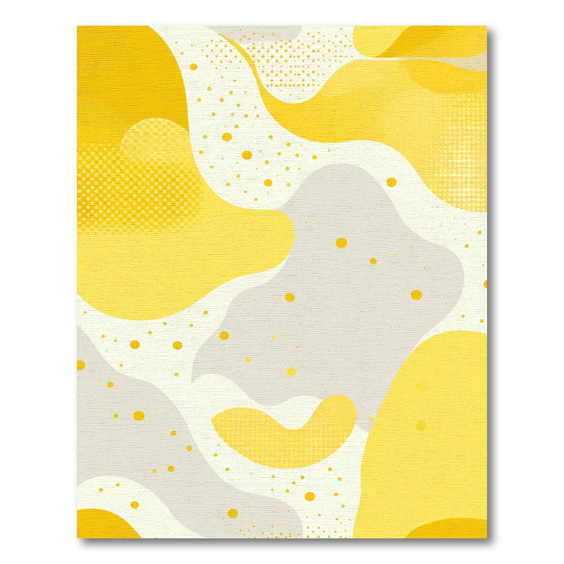 Abstract Yellow Gray Organic Shapes Rug