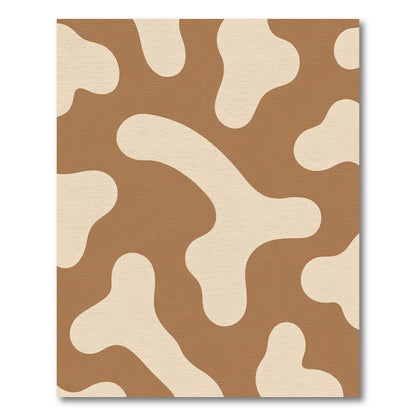 Brown Cream Abstract Blob Rug