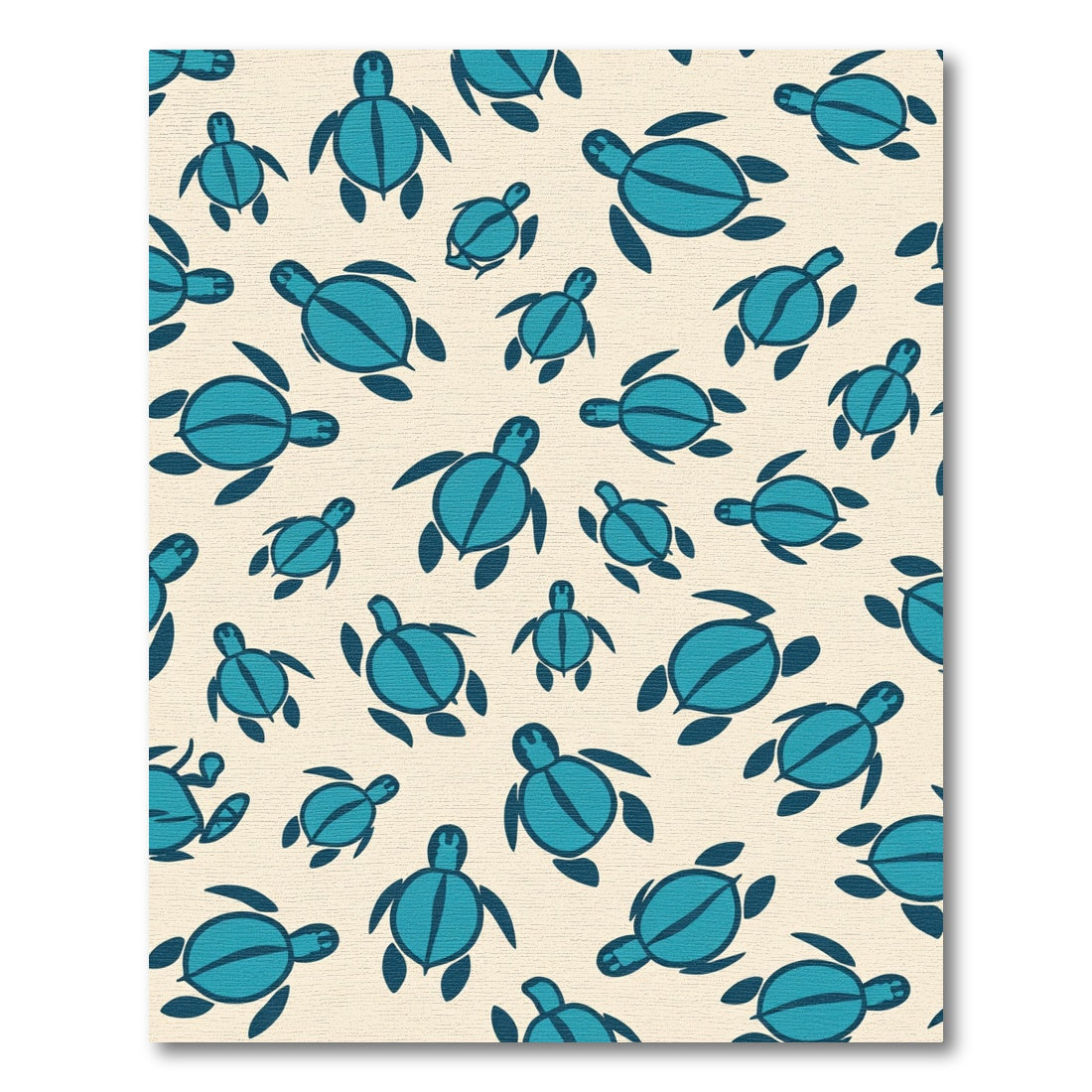 Teal Sea Turtle Pattern Rug