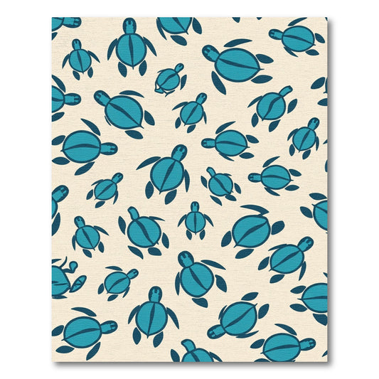 Teal Sea Turtle Pattern Rug