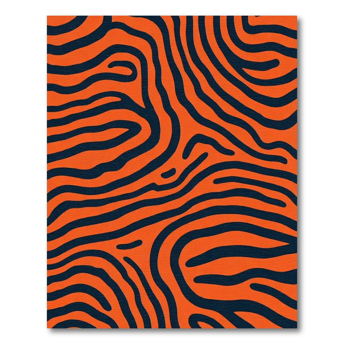 Bold Orange Navy Wavy Stripes Rug