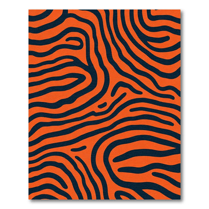 Bold Orange Navy Wavy Stripes Rug