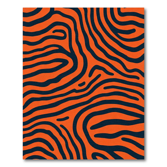 Bold Orange Navy Wavy Stripes Rug
