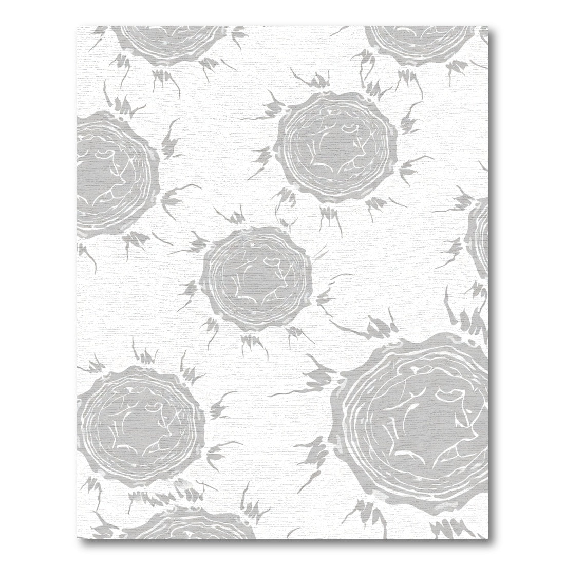 Gray Sunburst Floral Bloom Rug