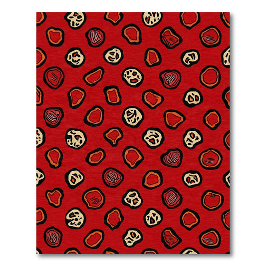 Red Abstract Blob Organic Rug