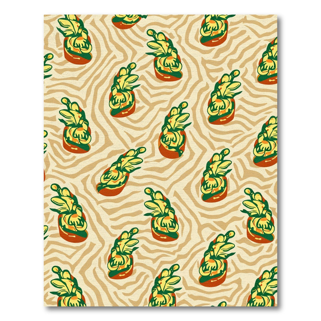 Juxtaposed Pineapples Animal Print Rug