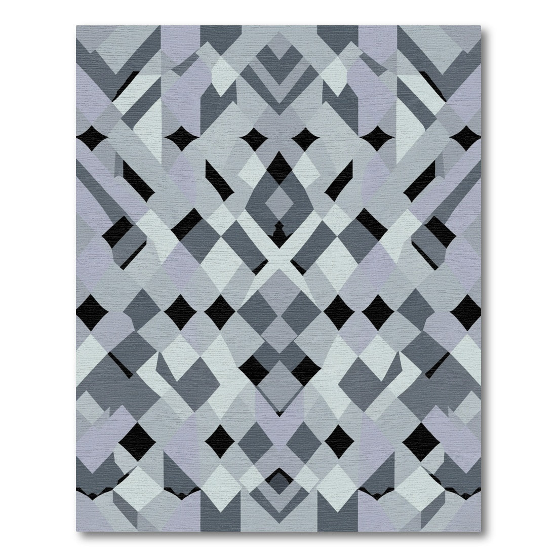 Cool Gray Geometric Interlocking Shape Rug