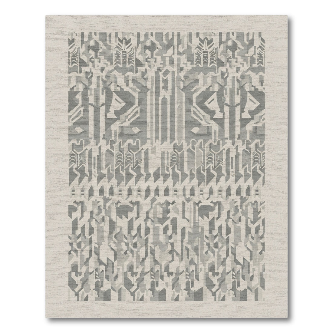 Geometric Abstract Gray Composition Rug