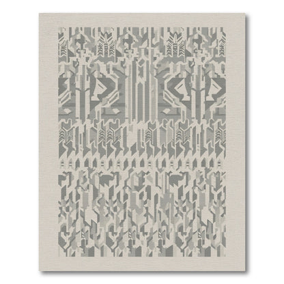 Geometric Abstract Gray Composition Rug