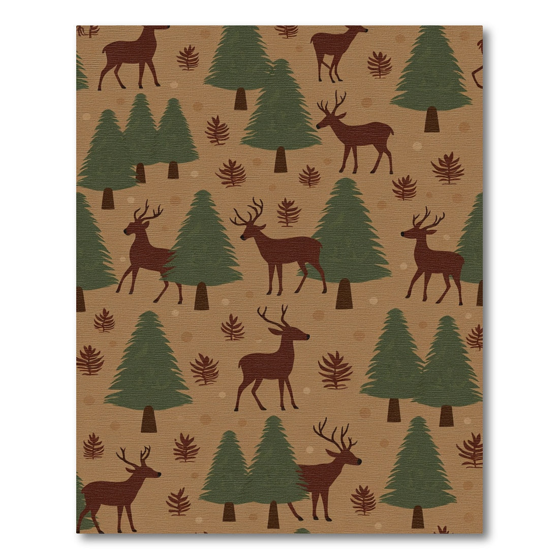 Brown Deer Pine Forest Seamless Pattern Rug
