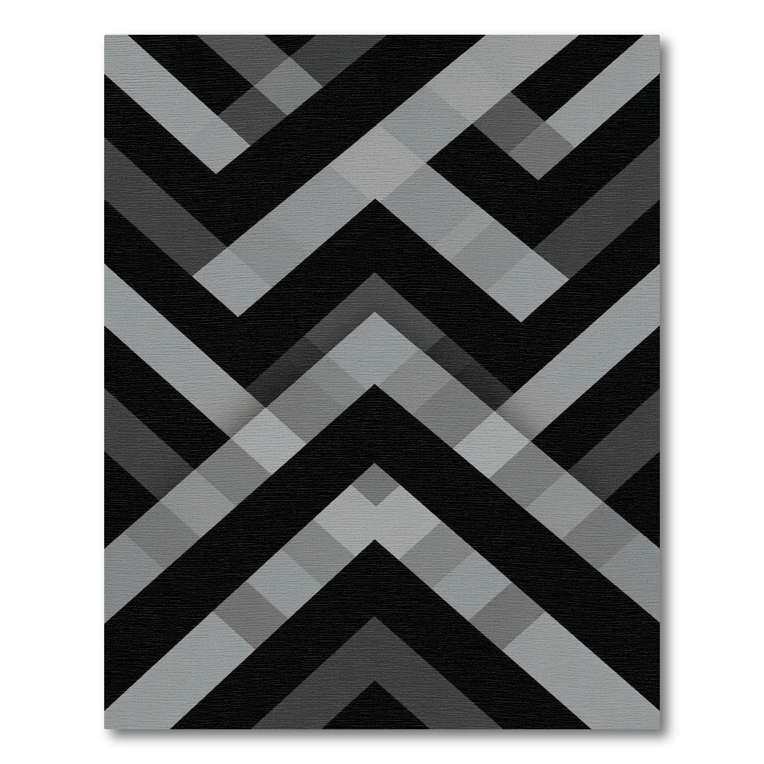 Monochromatic Gray Geometric Chevron Rug
