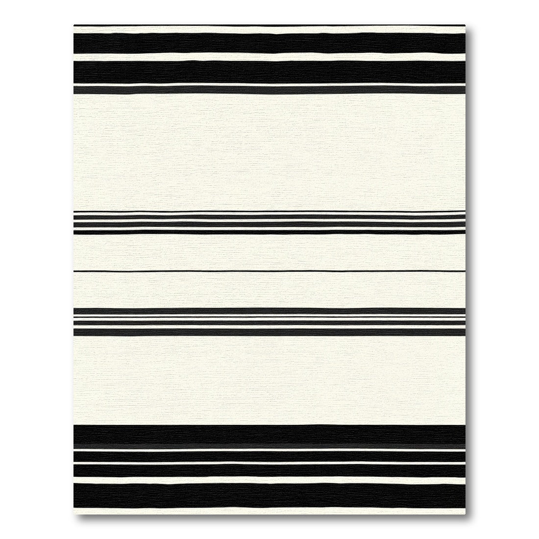 Classic Black Stripe Ivory Field Rug
