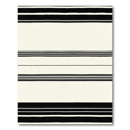 Classic Black Stripe Ivory Field Rug