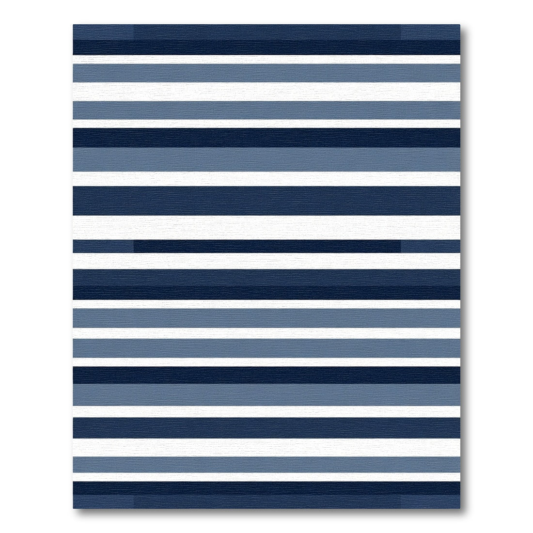 Modern Coastal Blue Horizontal Stripe Rug
