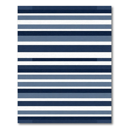 Modern Coastal Blue Horizontal Stripe Rug
