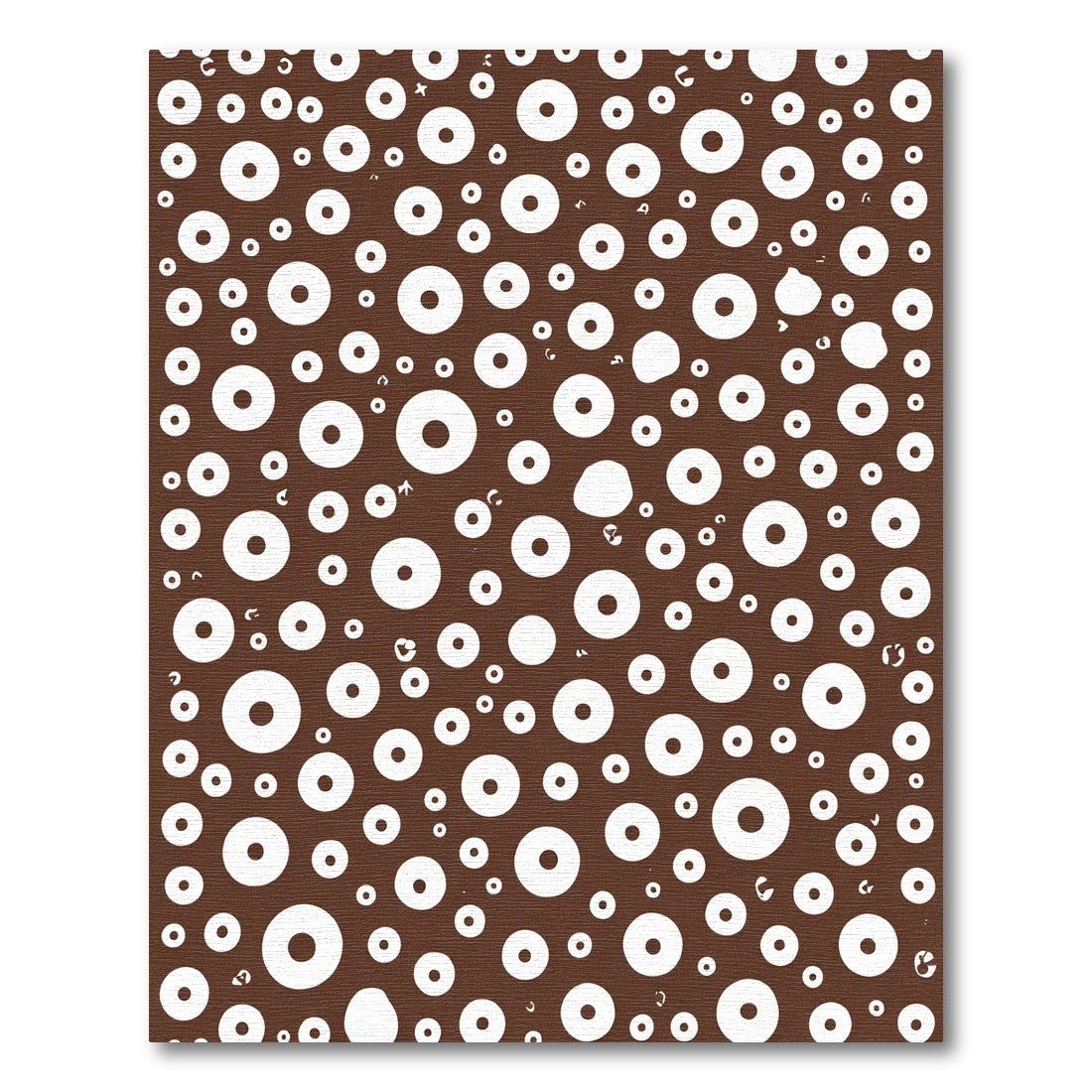 Brown White Scattered Circle Art Rug