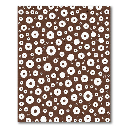 Brown White Scattered Circle Art Rug