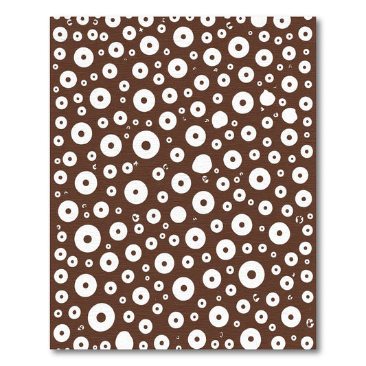 Brown White Scattered Circle Art Rug