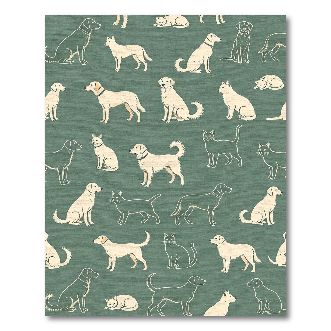 Charming Sage Green Dog and Cat Rug