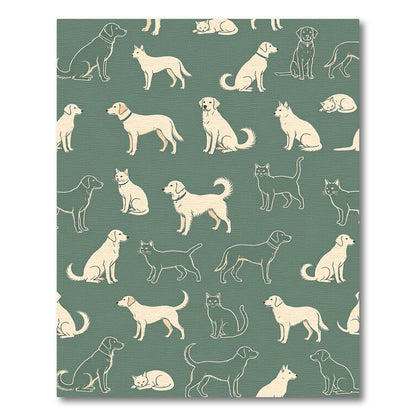 Charming Sage Green Dog and Cat Rug