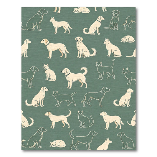 Charming Sage Green Dog and Cat Rug