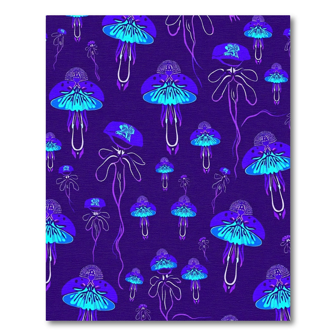 Vibrant Blue Jellyfish Aquatic Swirl Rug