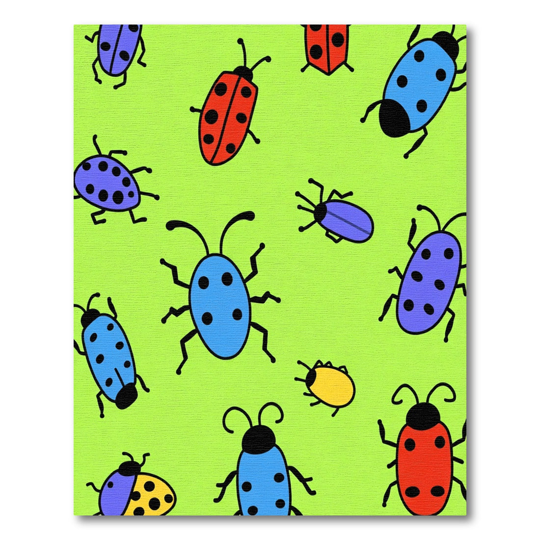 Whimsical Bug Collection Green Area Rug