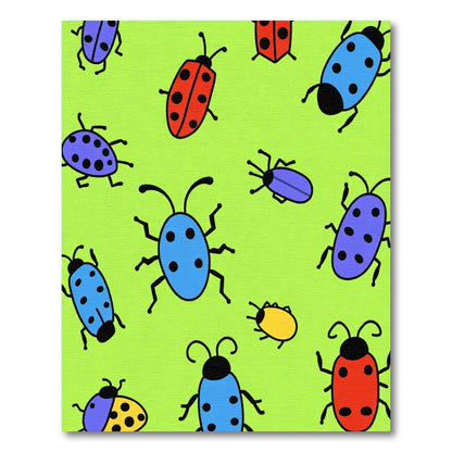 Whimsical Bug Collection Green Area Rug
