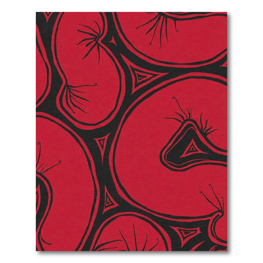 Bold Red Black Abstract Organic Rug