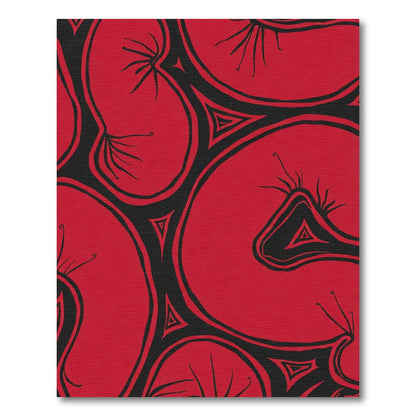 Bold Red Black Abstract Organic Rug