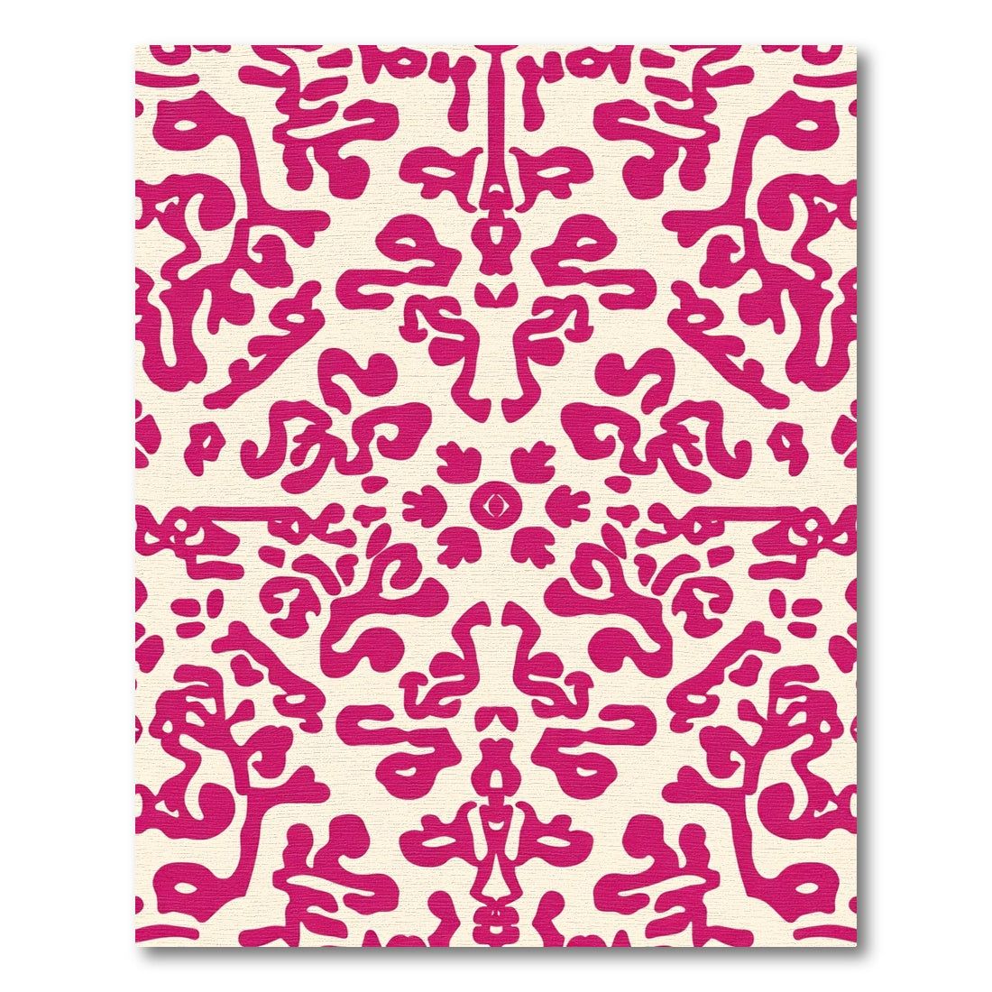 Vibrant fuchsia abstract symmetrical bloom Rug