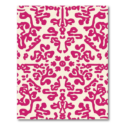 Vibrant fuchsia abstract symmetrical bloom Rug
