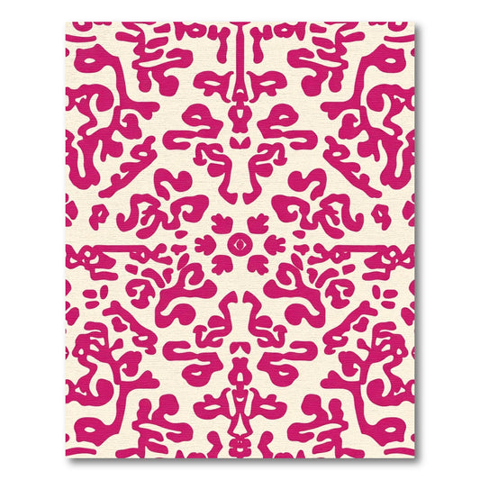 Vibrant fuchsia abstract symmetrical bloom Rug