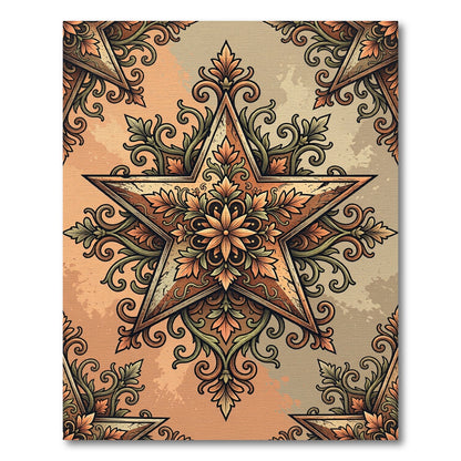 Ornate Starburst Foliage Earthy Floral Rug