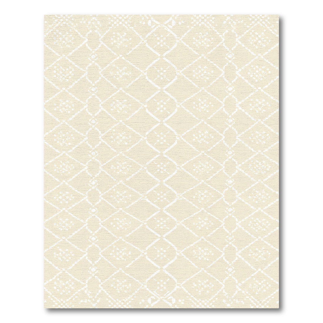 Cream Geo Diamond Lattice Rug