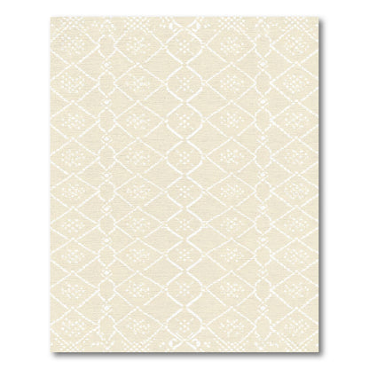 Cream Geo Diamond Lattice Rug