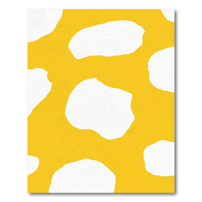 Golden Ochre Abstract Blob Rug